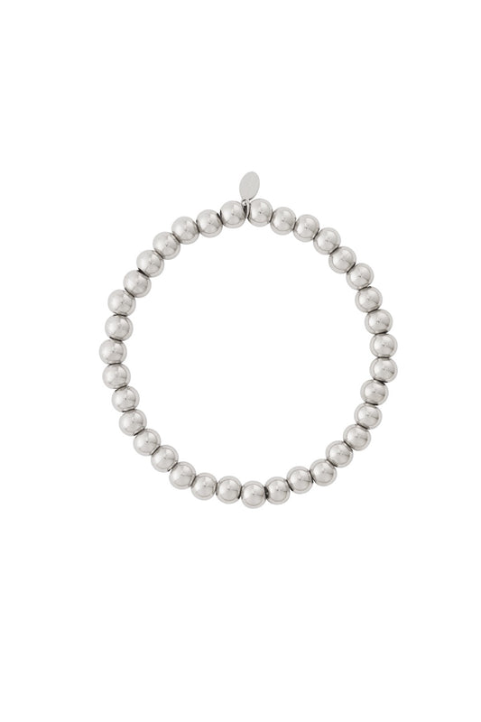 Solid Bead Bracelet - Silver