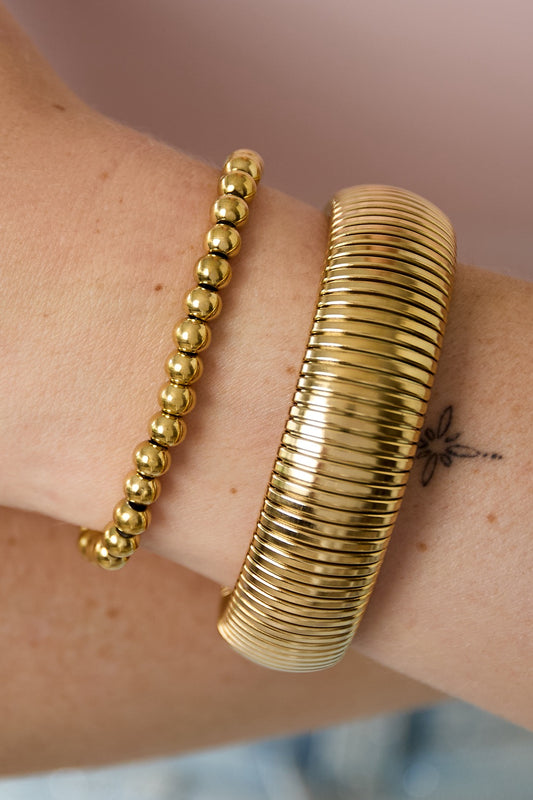 Solid Bead Bracelet - Gold