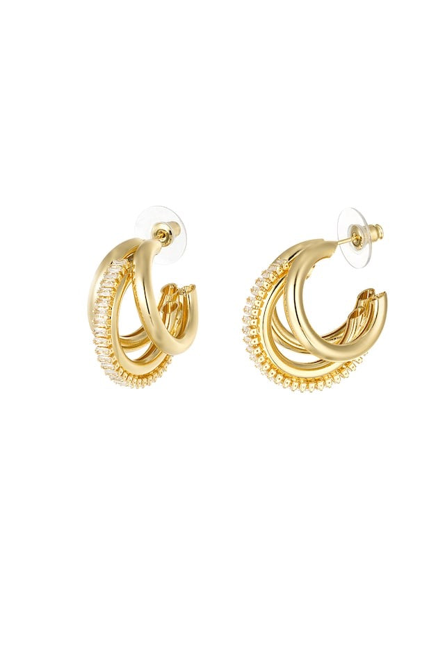 Triple Party Earrings - Gold