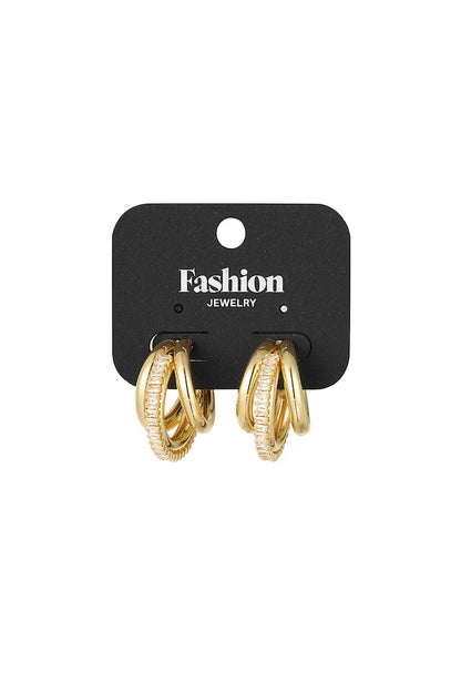 Triple Party Earrings - Gold