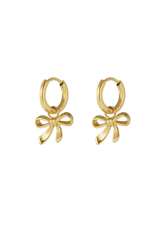 Simple Bow Earrings - Gold