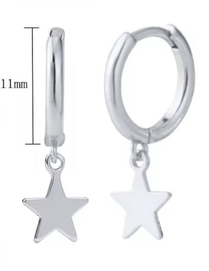 Simple Autumn Stars Earrings - Silver