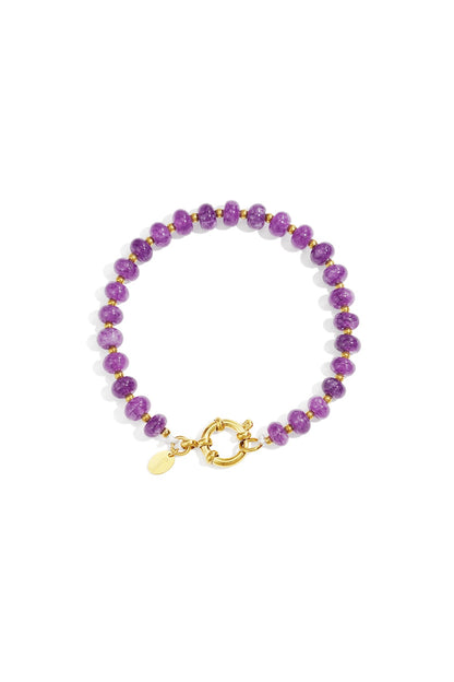 Classic Beaded Bracelet - Purple ( CAN BE PERSONALISED )