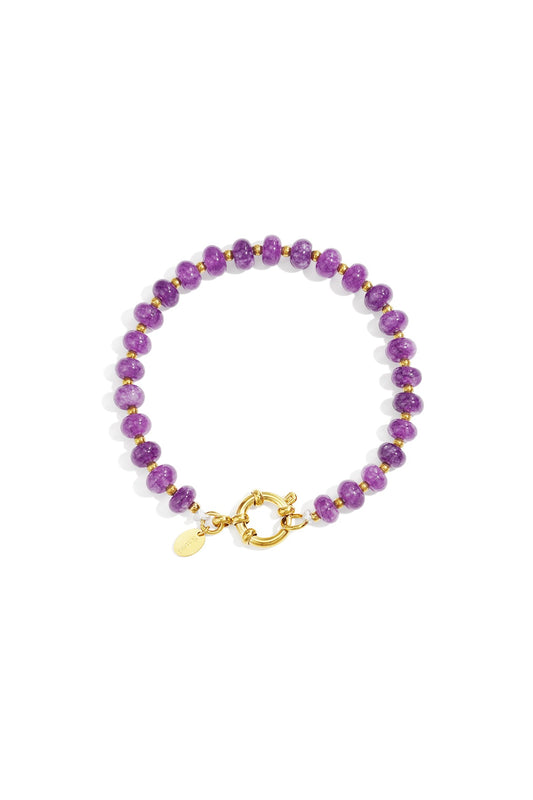 Classic Beaded Bracelet - Purple ( CAN BE PERSONALISED )