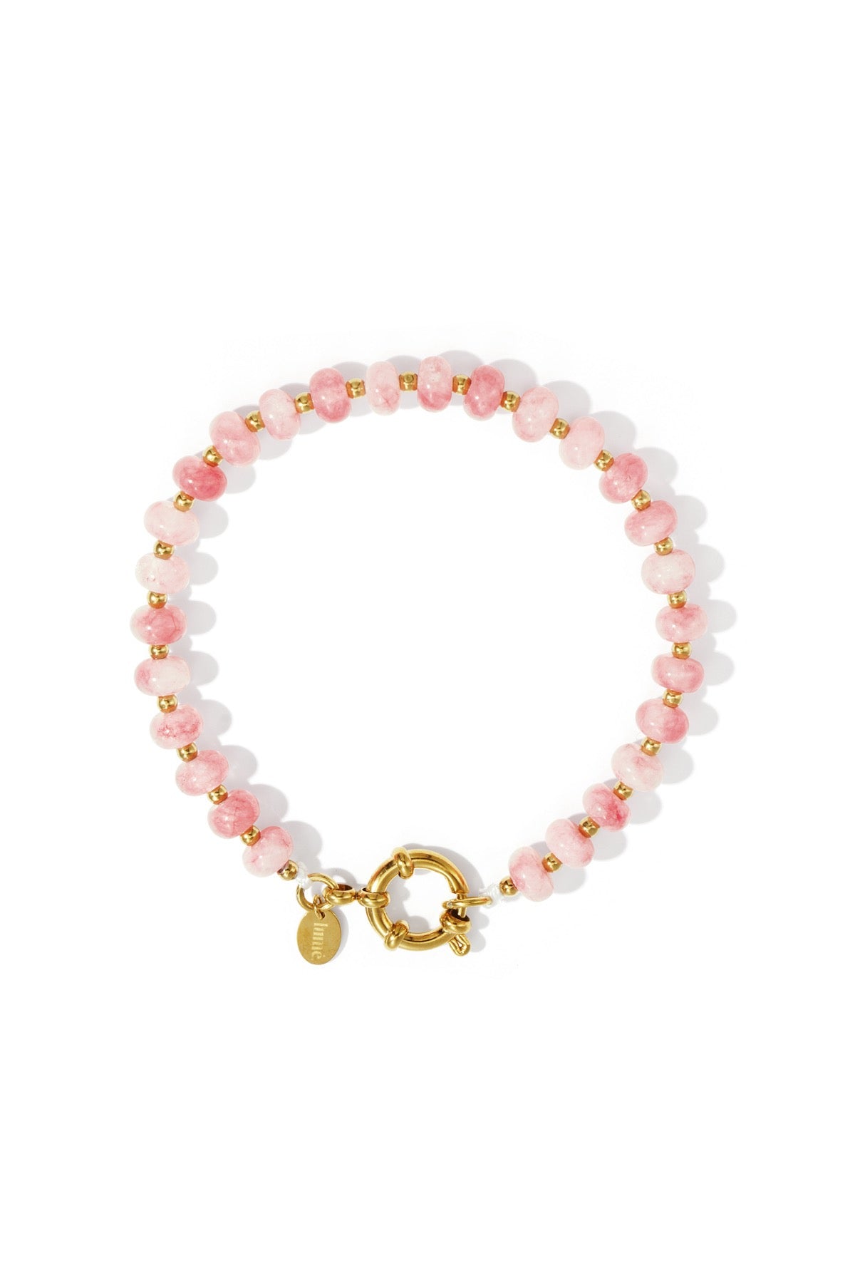 Classic Beaded Bracelet - Pale Pink ( CAN BE PERSONALISED )