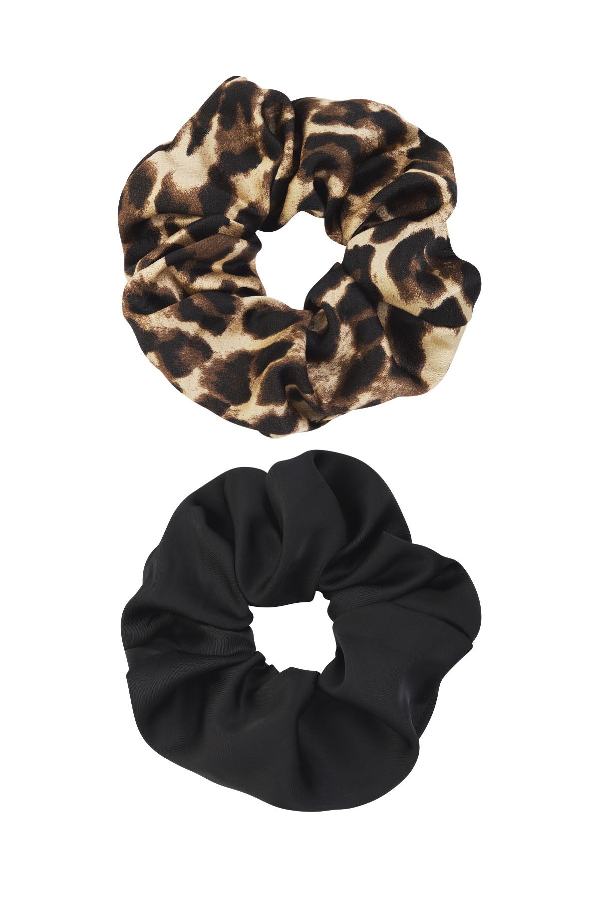 Animal Print/ Black Duo Scrunchie Set of Two