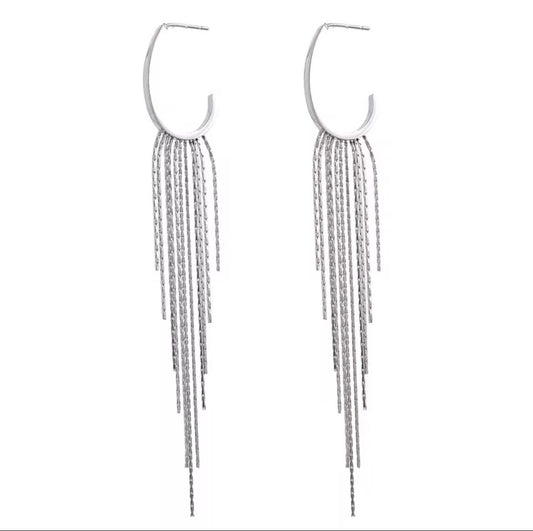 Eva Hoop Earrings - Silver