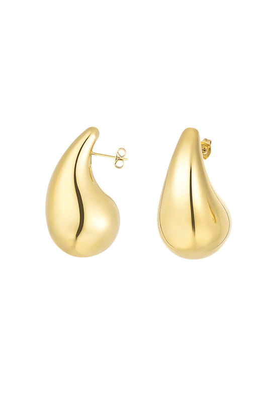 Large Drop Earrings - Gold