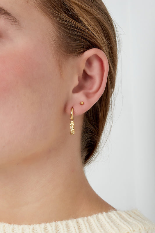 LOVE Tag Earrings - Gold