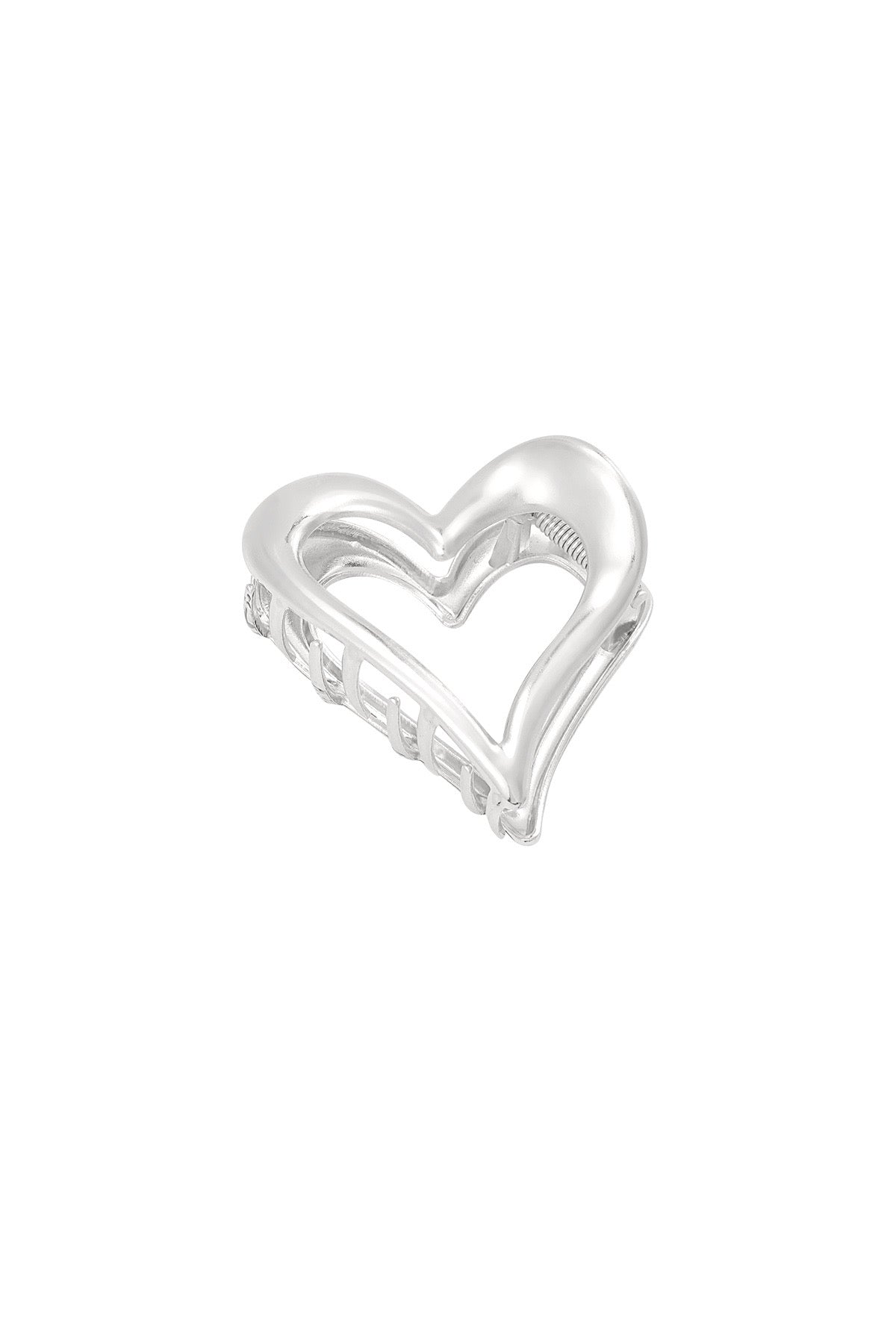 Heart Hair Clip - Silver