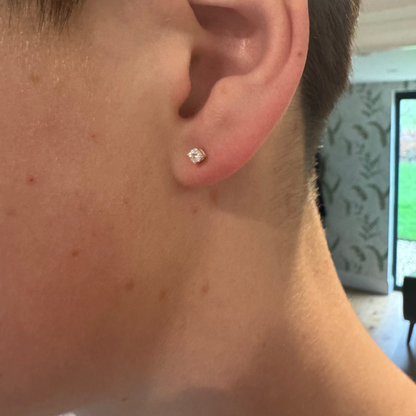 Boys Single Sterling Silver Stud