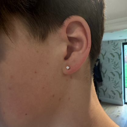 Boys Single Sterling Silver Stud