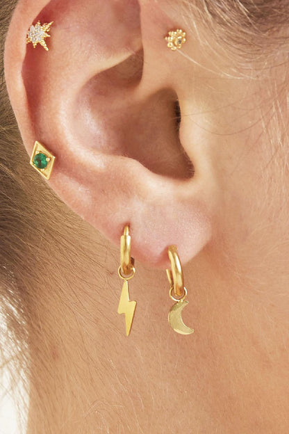 Little Moon Hoop Earrings - Gold