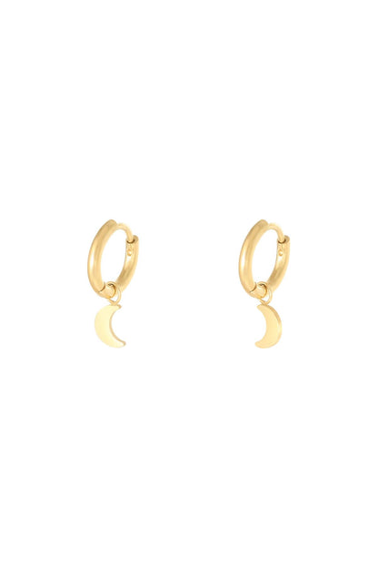Little Moon Hoop Earrings - Gold