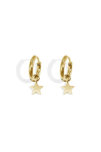Mini Hoop Simple Stars Gold