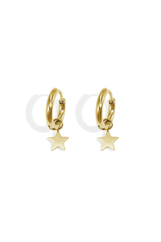 Mini Hoop Simple Stars Gold