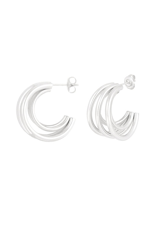 Double Twisted Hoops - Silver