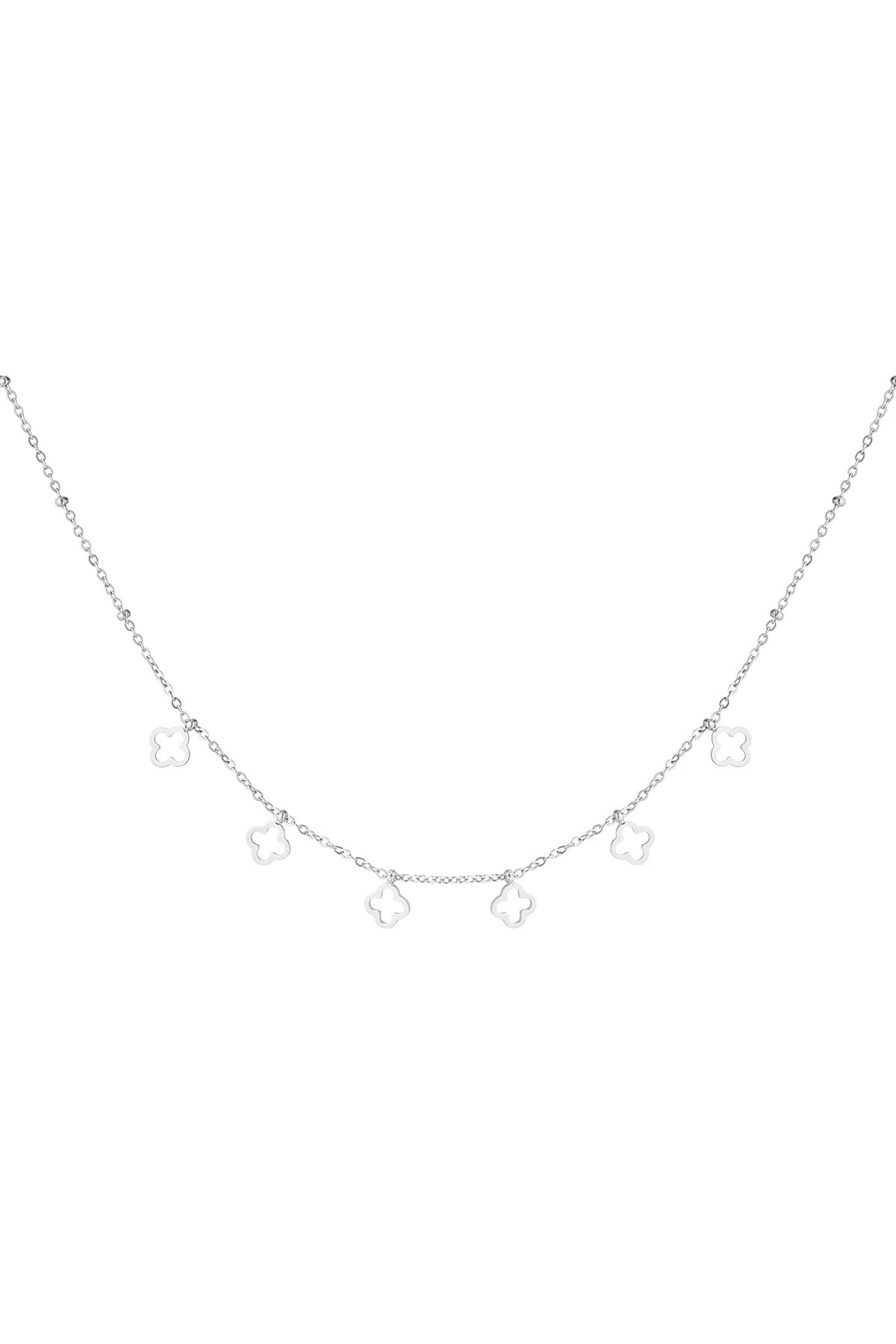 Six Leaf Clovers Necklace - Silver