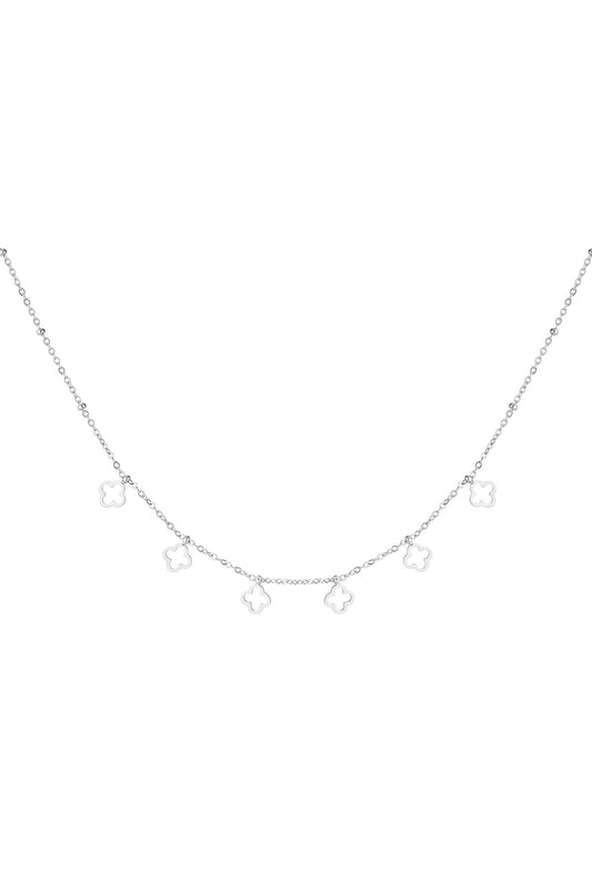 Six Leaf Clovers Necklace - Silver
