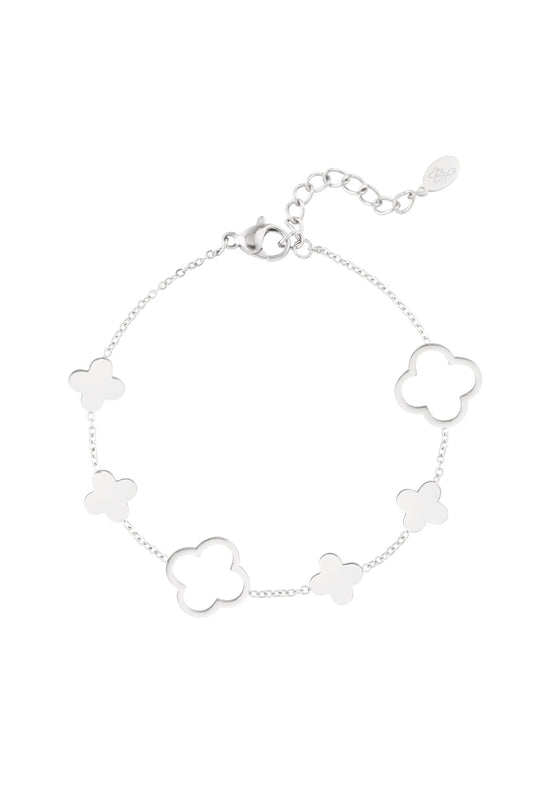 Clovers Big & Small Bracelet - Silver