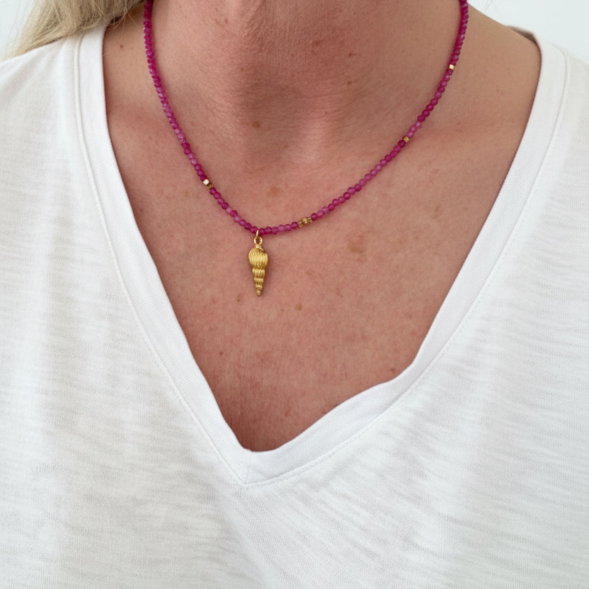 Sandy Wish Necklace - Pink Shell