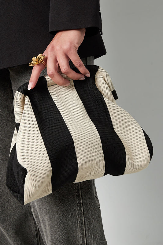 Striped Clutch - Black & White