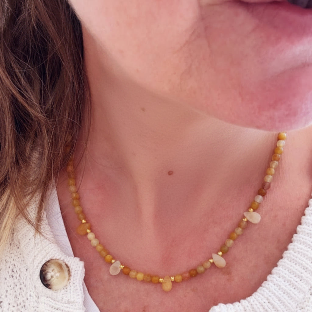 Very Pretty Stone Droplet Necklaces - Multiple Colours