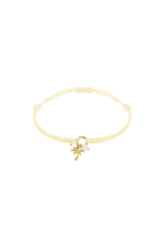 Summer Palm Tree Bracelet - Cream
