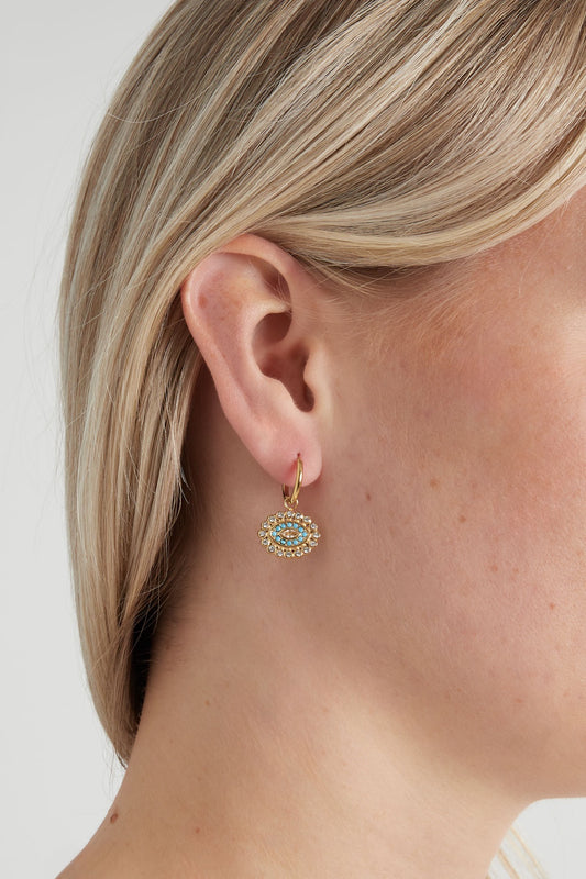 Eye Hoop Earrings - Gold