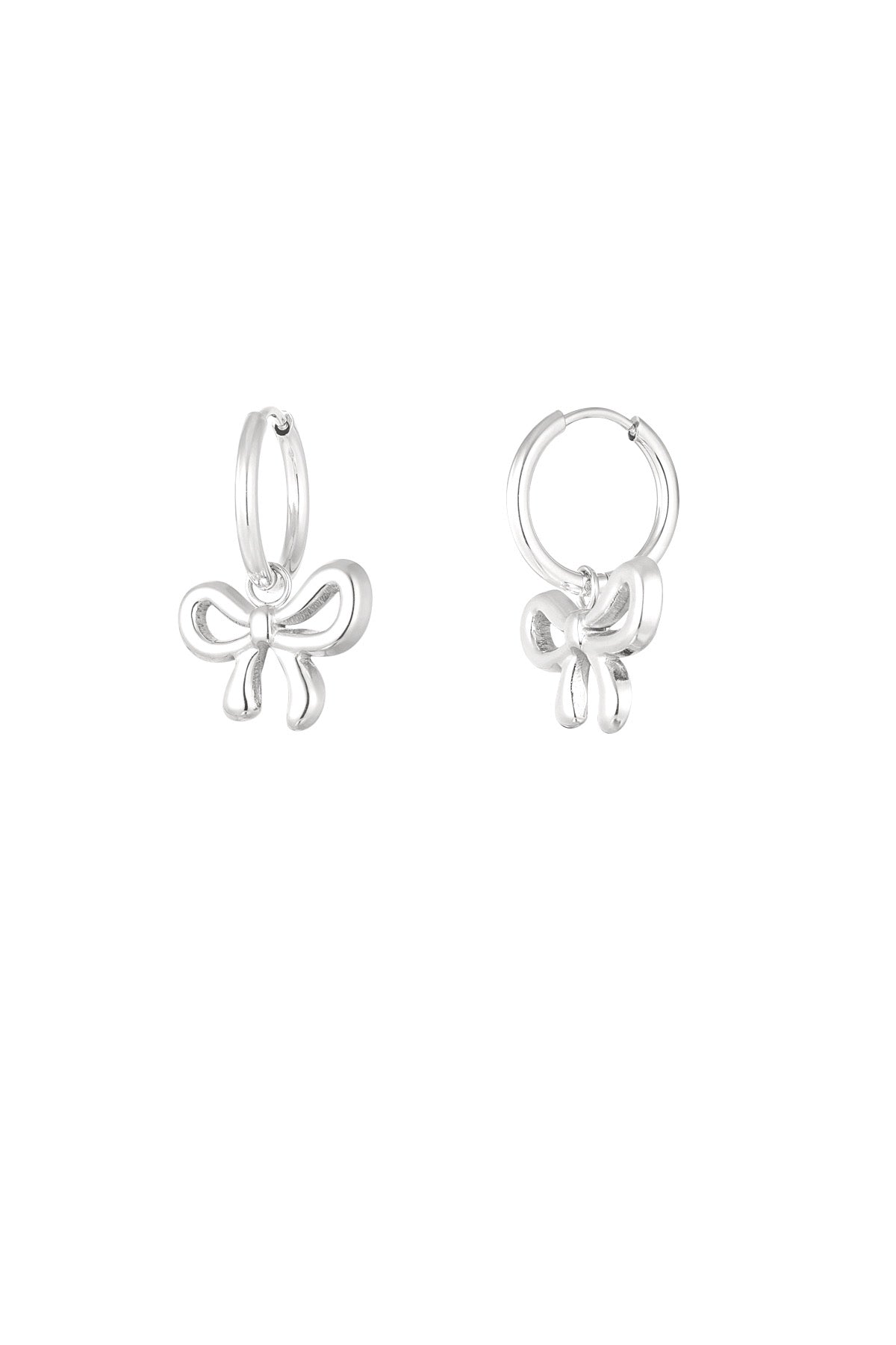 Simple Bow Earrings - Silver
