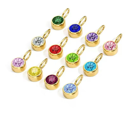 Crystal Birthstone Charms – Gold