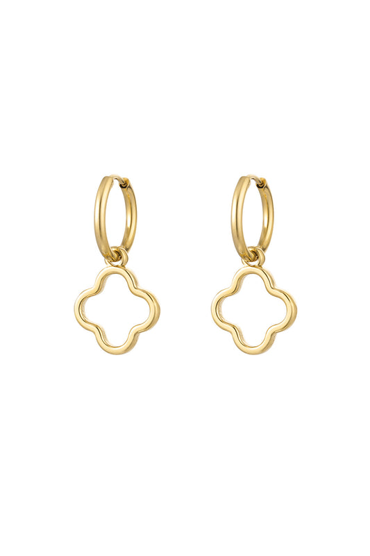 Simple Clover Earrings - Gold