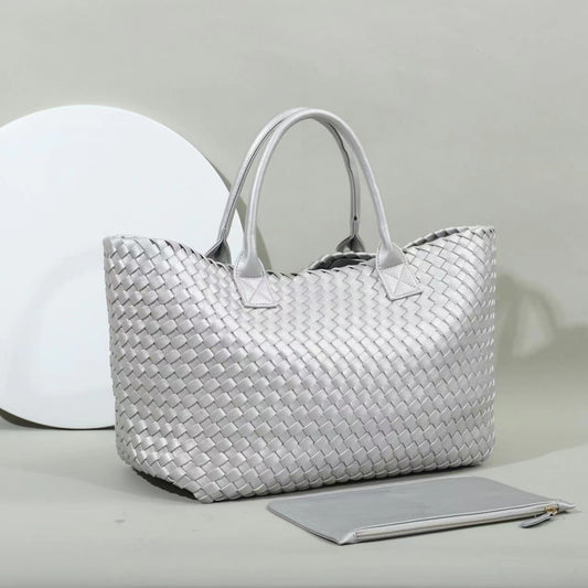 The Weavey Tote - Classic Silver