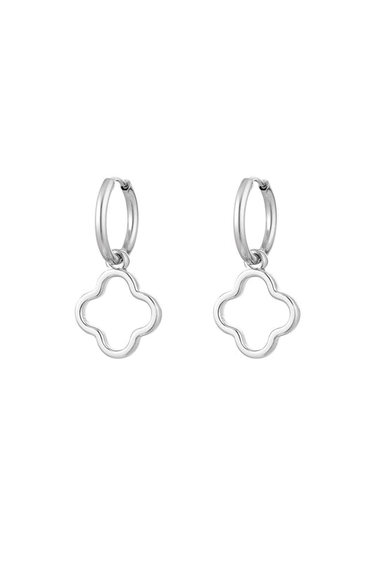 Simple Clover Earrings - Silver