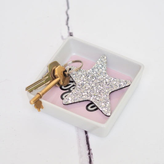 Glittery Star Keyring Silver | Gift Pop Boutique