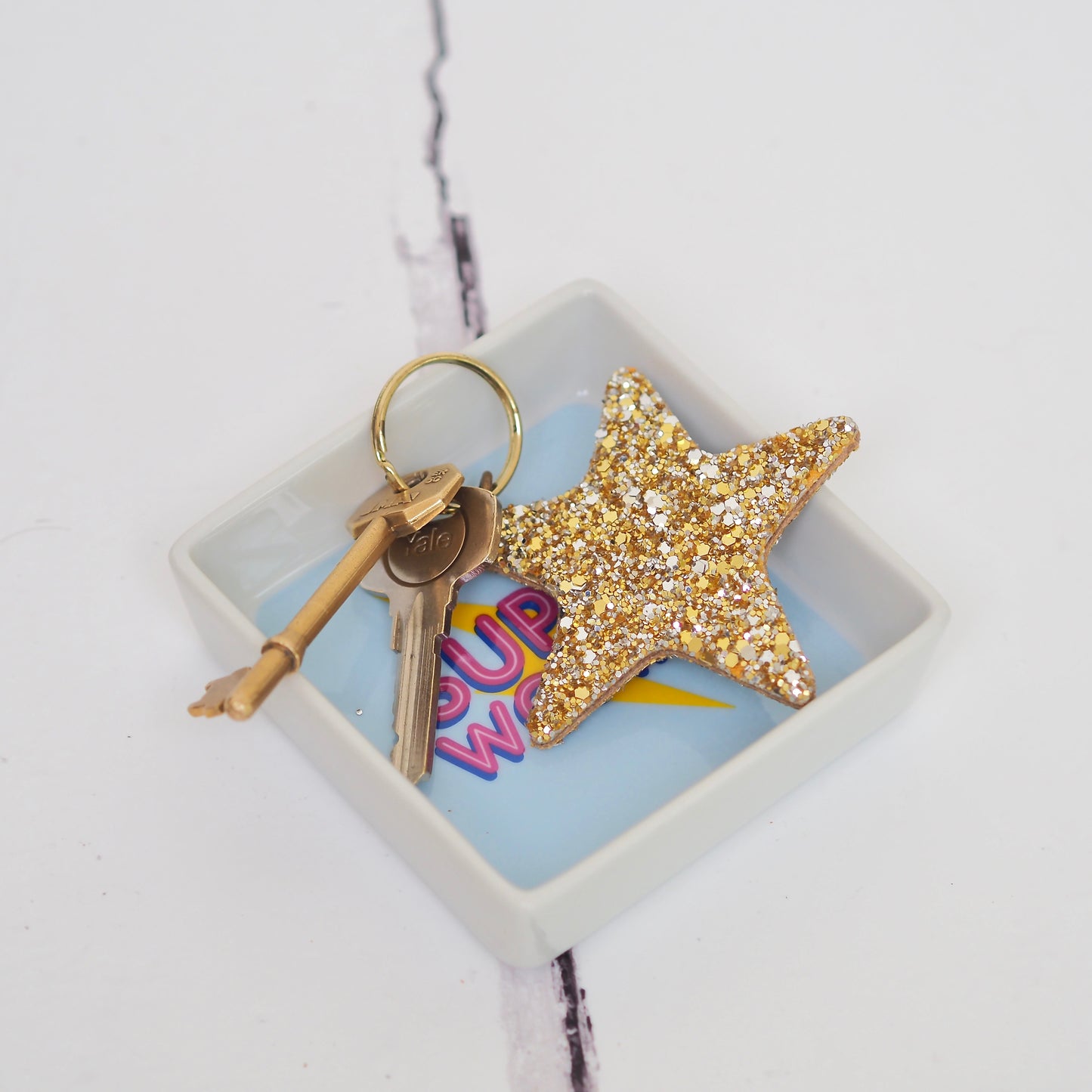 Glittery Star Keyring Gold | Gift Pop Boutique