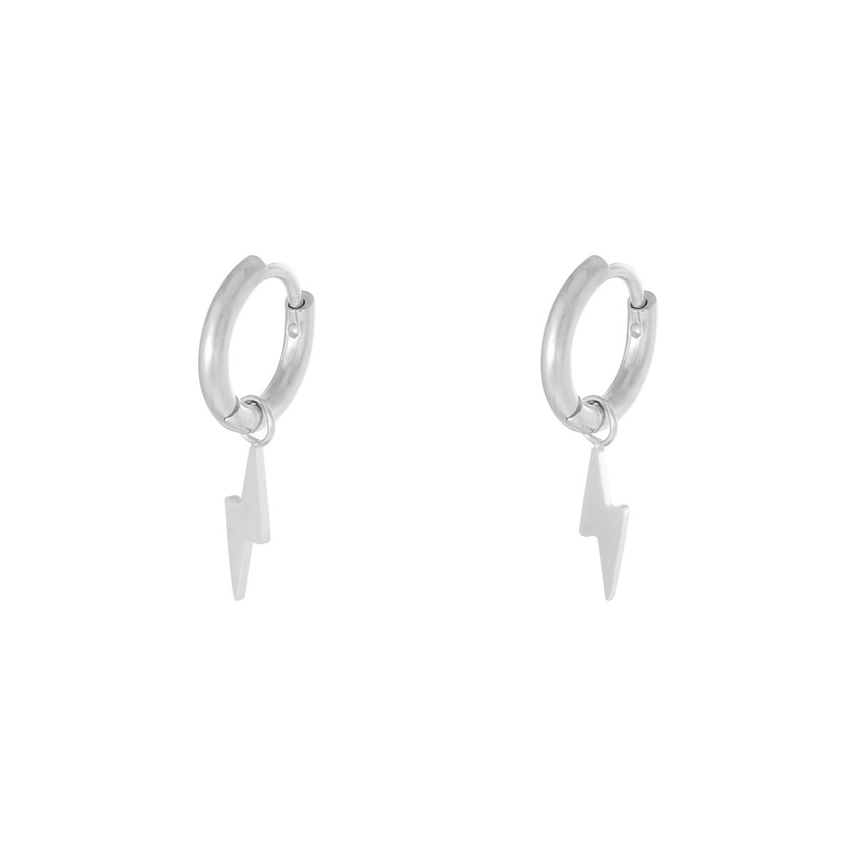 Mini Bolt Earrings - Silver
