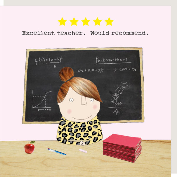 Five Star Teacher Girl Card