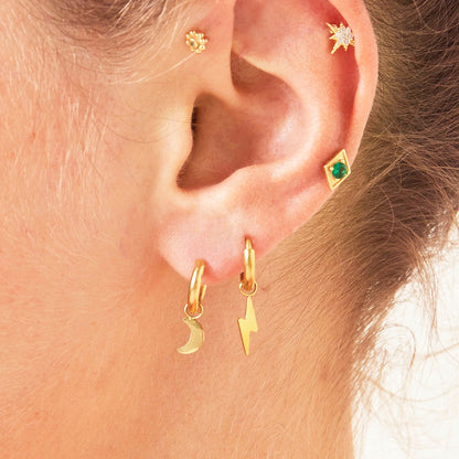 Mini Bolt Earrings - Gold